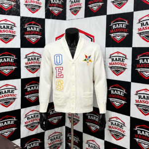Order of the Eastern Star (OES) Cream Knit Cardigan Sweater - Shawl Collar