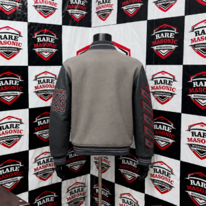 Alternative view of Grey & Charcoal Varsity Letterman Jacket – "Milan 1899" Embroidered Custom Baseball Jacket