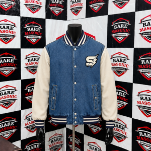 Denim & Cream Varsity Jacket – Custom Manufactured Letterman Jacket
