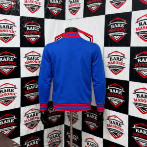 Alternative view of Order of the Eastern Star (OES) Blue Cardigan Sweater - Button-Up with Red Trim