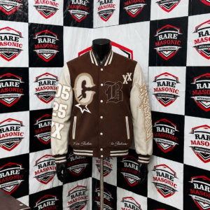 Brown & Cream Varsity Letterman Jacket – "C.B XX" Custom Baseball Jacket