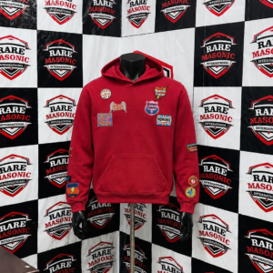 Red Multi-Patch Hoodie – "Homme Festival" Badge Embroidered Streetwear Hoodie