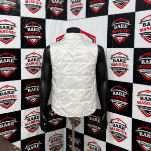 Alternative view of Order of the Eastern Star (OES) White Puffer Vest - Multi-Color Letters & Star Emblem
