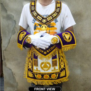 Premium Custom Masonic Regalia Set – Embroidered Apron, Collar & Cuffs