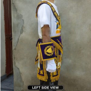 Alternative view of Premium Custom Masonic Regalia Set – Embroidered Apron, Collar & Cuffs