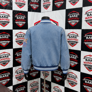 Alternative view of Custom Light Blue Denim Varsity Jacket