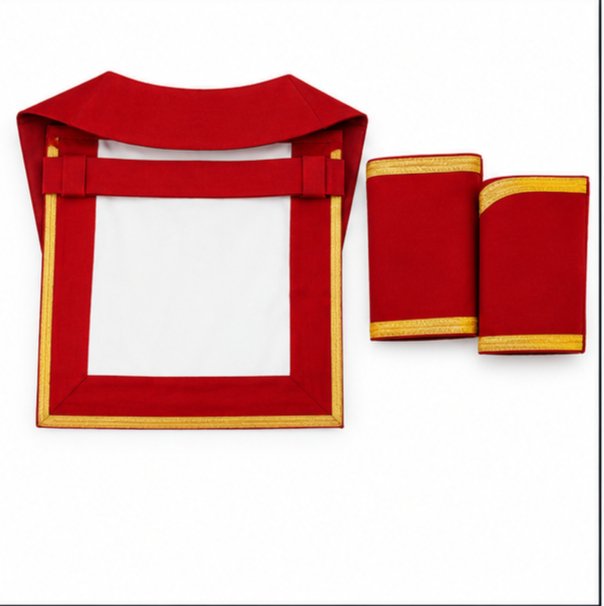 Masonic Rose Croix Regalia Set – Apron, Cuffs & Collar with Pelican Embroidery - Image 3