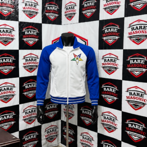 Order of the Eastern Star (OES) White & Blue Track Jacket - Raglan Sleeve Design
