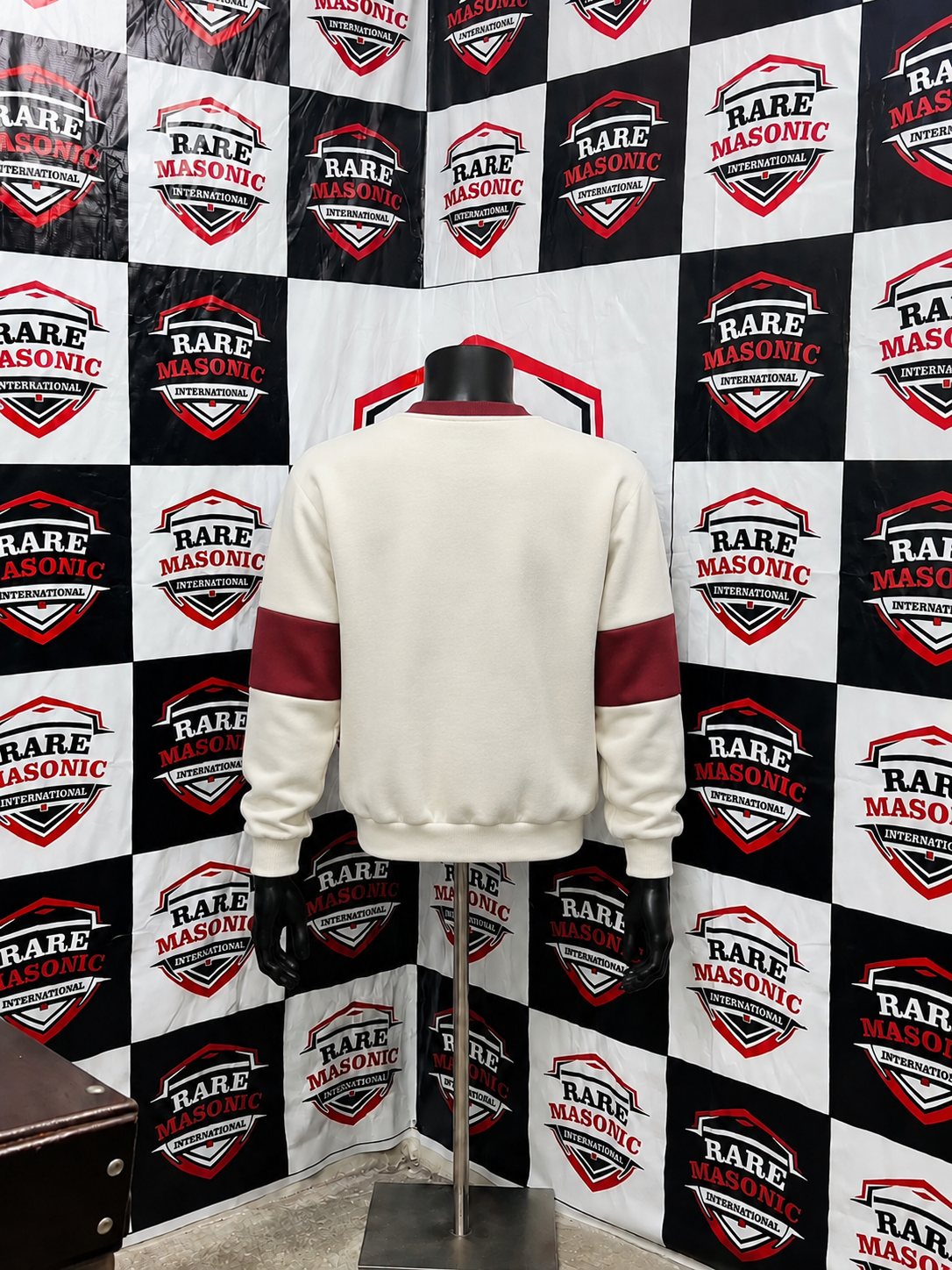 Cream & Maroon "DELTA" Sweatshirt – Custom Manufactured Crewneck - Image 2