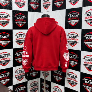 Alternative view of Custom Red Zip-Up Hoodie with Graphic Print