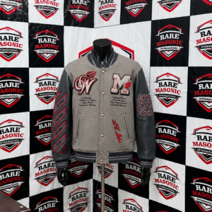 Grey & Charcoal Varsity Letterman Jacket – "Milan 1899" Embroidered Custom Baseball Jacket