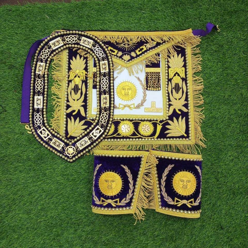 Premium Masonic Regalia Set – Purple & Gold Embroidered Ceremonial Regalia