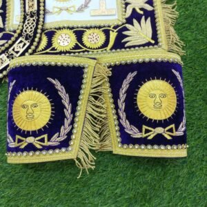 Alternative view of Premium Masonic Regalia Set – Purple & Gold Embroidered Ceremonial Regalia