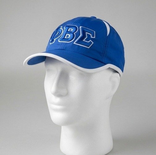 Phi Beta Sigma ΦΒΣ Royal Blue Baseball Cap - 3D Embroidered Greek Letters with White Trim