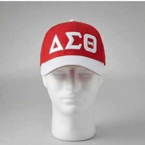 Delta Sigma Theta ΔΣΘ Red & White Baseball Cap - 3D Embroidered Greek Letters