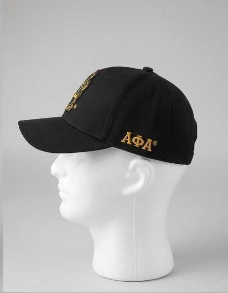 Alpha Phi Alpha ΑΦΑ Black Baseball Cap - Gold Embroidered Crest Emblem - Image 4
