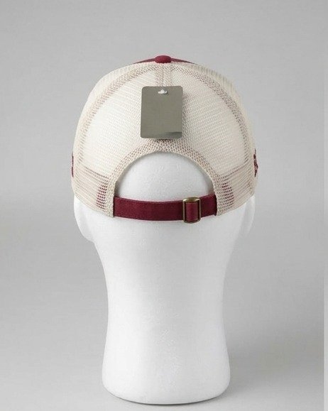 Maroon & Cream Trucker Cap with Fraternity Crest Emblem - Mesh Back Snapback - Image 3