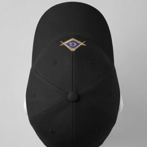 Alternative view of Masonic Square & Compass Gold Emblem Baseball Cap - Black