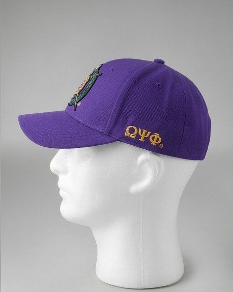 Omega Psi Phi Purple Baseball Cap - Embroidered Crest Emblem - Image 3