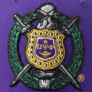 Alternative view of Omega Psi Phi Purple Baseball Cap - Embroidered Crest Emblem