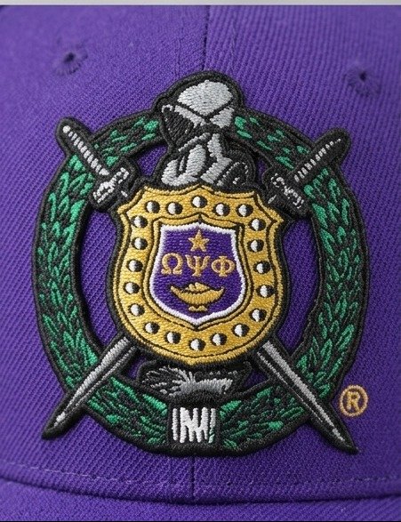 Omega Psi Phi Purple Baseball Cap - Embroidered Crest Emblem - Image 2