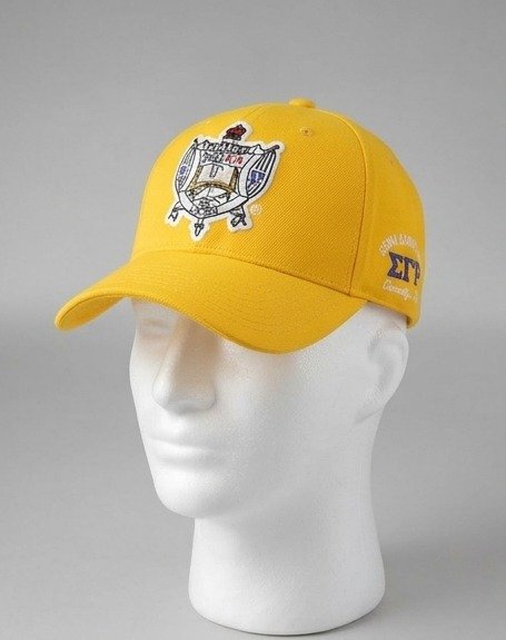 Sigma Gamma Rho ΣΓΡ Gold Baseball Cap - Embroidered Crest Emblem