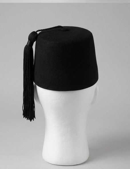 Order of the Eastern Star (OES) Black Fez Cap with Rhinestone Lettering & Black Tassel - Image 4