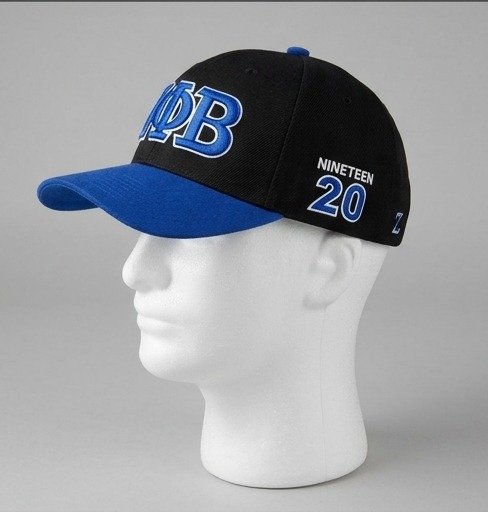 Zeta Phi Beta ΖΦΒ Black & Blue Baseball Cap - 3D Embroidered Greek Letters - Image 3