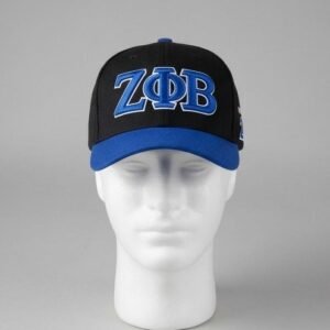 Zeta Phi Beta ΖΦΒ Black & Blue Baseball Cap - 3D Embroidered Greek Letters