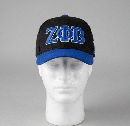 Zeta Phi Beta ΖΦΒ Black & Blue Baseball Cap - 3D Embroidered Greek Letters