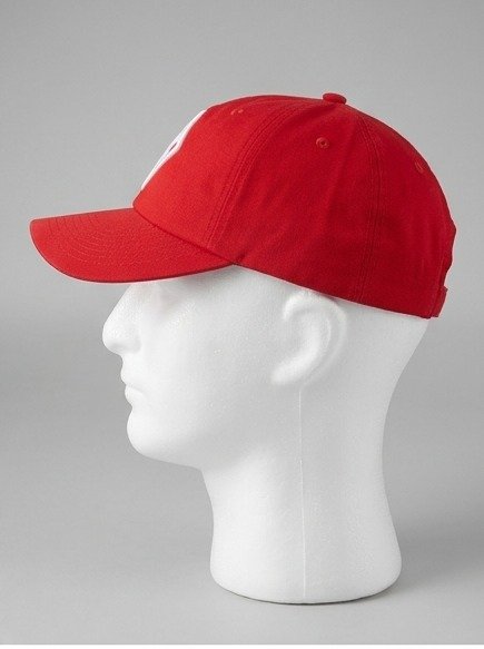 Red Baseball Cap with White Diamond "K" Embroidered Emblem - Image 4