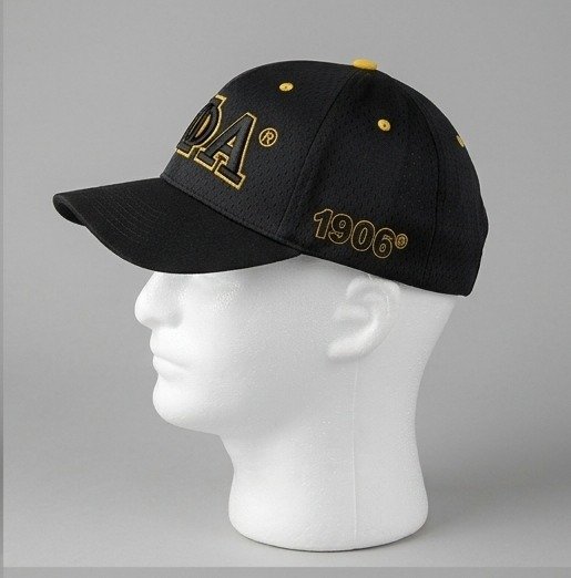 Alpha Phi Alpha ΑΦΑ Black Mesh Baseball Cap - Gold Outline 3D Embroidered Letters - Image 4