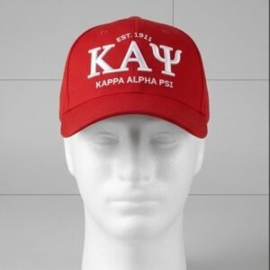 Kappa Alpha Psi ΚΑΨ Red Baseball Cap - Est. 1911 Embroidered Letters