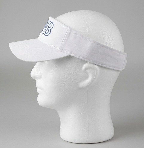 Zeta Phi Beta ΖΦΒ White Visor - Blue Embroidered Greek Letters - Image 2