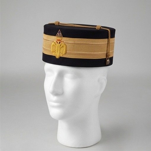 Scottish Rite 33rd Degree Black Crown Cap with Double-Headed Eagle Emblem - Masonic Regalia - Image 4