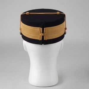 Alternative view of Scottish Rite 33rd Degree Black Crown Cap with Double-Headed Eagle Emblem - Masonic Regalia