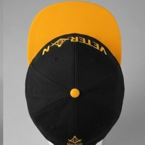 Alternative view of Masonic Veteran Gold Embroidered Snapback Cap - Black & Gold