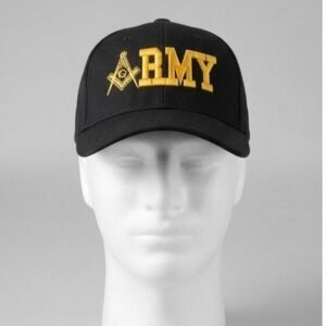 Masonic Army Gold Embroidered Baseball Cap - Black