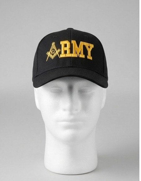 Masonic Army Gold Embroidered Baseball Cap - Black