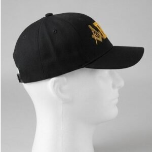 Alternative view of Masonic Army Gold Embroidered Baseball Cap - Black