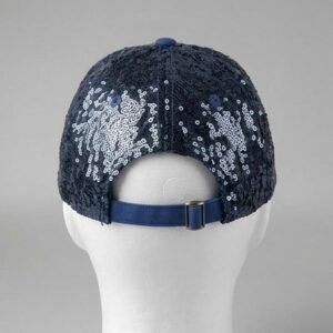 Alternative view of Sigma Gamma Rho ΣΓΡ Navy Sequin Baseball Cap - Gold Embroidered Letters