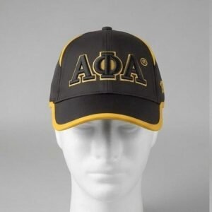 Alpha Phi Alpha ΑΦΑ Black & Gold Baseball Cap - 3D Embroidered Greek Letters