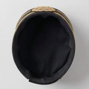 Alternative view of Black Ceremonial Crown Cap with All-Seeing Eye Emblem - Masonic Regalia