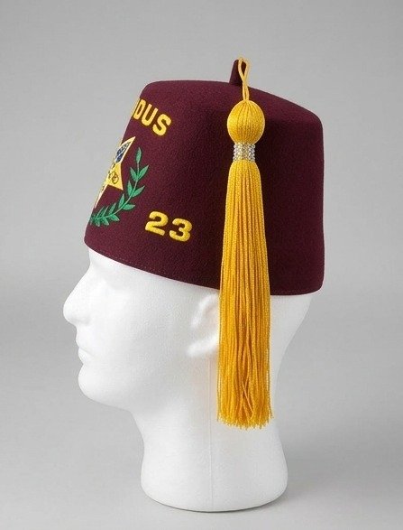 Order of the Eastern Star "Exodus No. 23" Maroon Fez Cap with Gold Tassel - Image 4