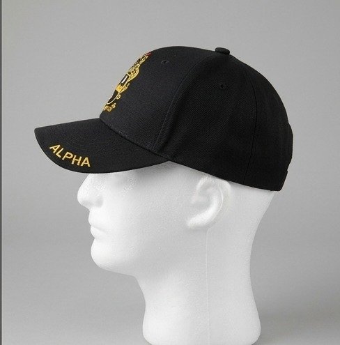 Alpha Phi Alpha Black Baseball Cap - Gold Embroidered Crest Emblem with "ALPHA" Text - Image 3