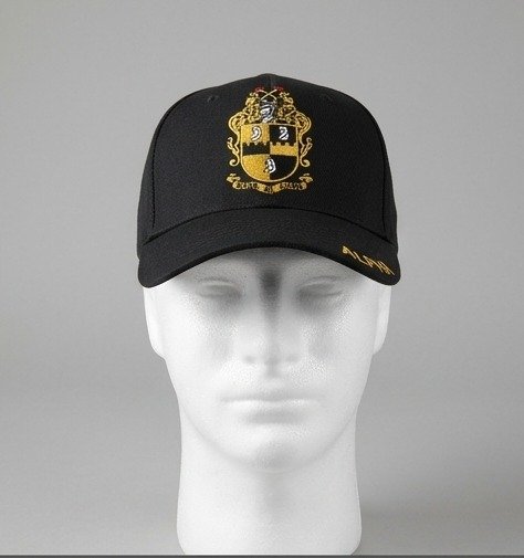 Alpha Phi Alpha Black Baseball Cap - Gold Embroidered Crest Emblem with "ALPHA" Text