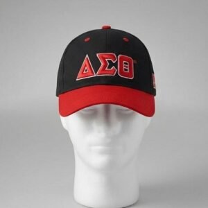 Delta Sigma Theta ΔΣΘ Black & Red Baseball Cap - 3D Embroidered Greek Letters
