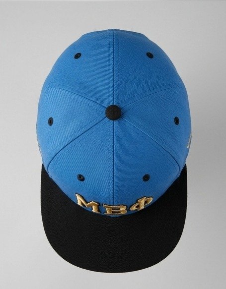 ΜΒΦ Gold Embroidered Letters Snapback Cap - Blue & Black - Image 2