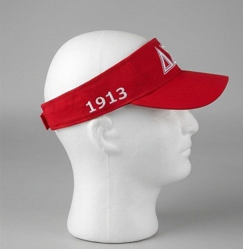 Delta Sigma Theta ΔΣΘ Red Visor - White Embroidered Greek Letters - Image 4