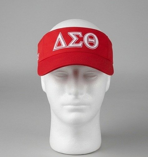 Delta Sigma Theta ΔΣΘ Red Visor - White Embroidered Greek Letters